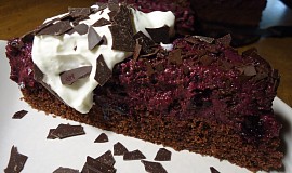 Čokoládovo - borůvkový dort
