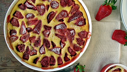 Francouzská třešňová bublanina (Clafoutis), Jahodové clafoutis