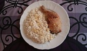 Kuře na česneku s rýží