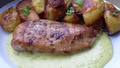 Kuřecí s wasabi žloutkovou omáčkou