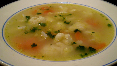 Květáková polévka - vegan