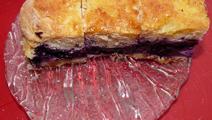 Kynutý borůvkový koláč s tvarohovou nádivkou  - nejen pro diabetiky