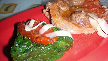 Osso buco s parmezánovým baby špenátom