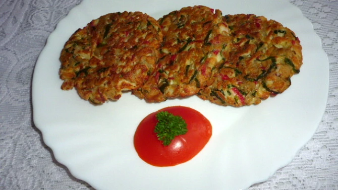 Placičky ze surimi, vloček a špenátu