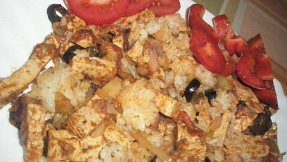 Tofu v zelí s rýží