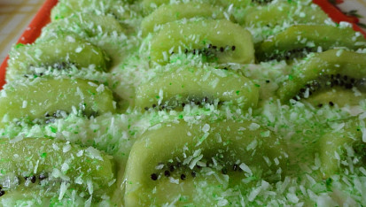 Zasněžené kiwi řezy