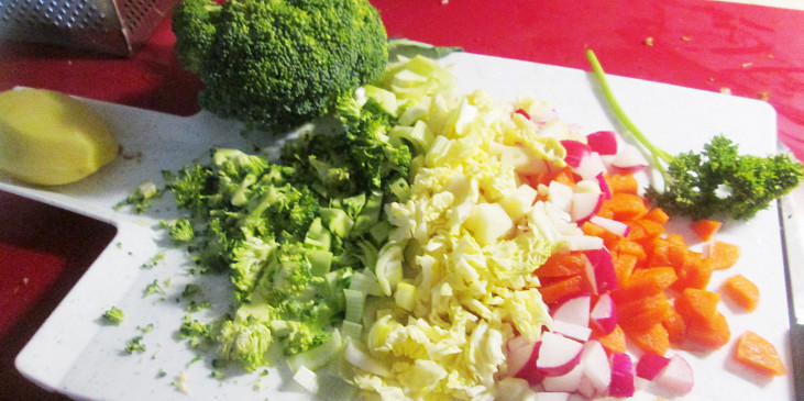 Brokolicovo-zeleninová polévka (připravená zelenina...)