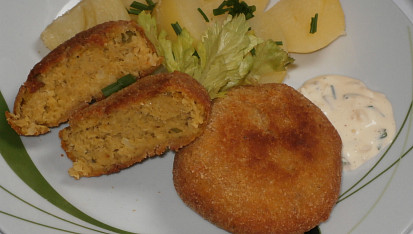 Cizrnové karbanátky, náš oběd