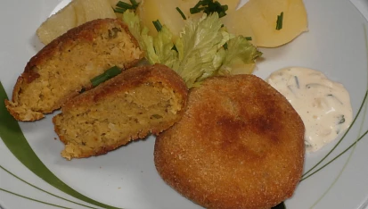 Cizrnové karbanátky, náš oběd
