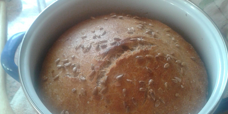 Domácí chléb bez hnětení (Chléb vypadá báječně, avšak dostat ho z kastrolu…)