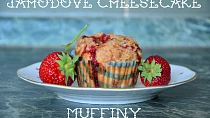 Jahodové cheesecake muffiny
