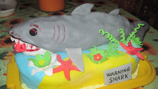 Jak se dělá žralok- sladký dort, ŽRALOK