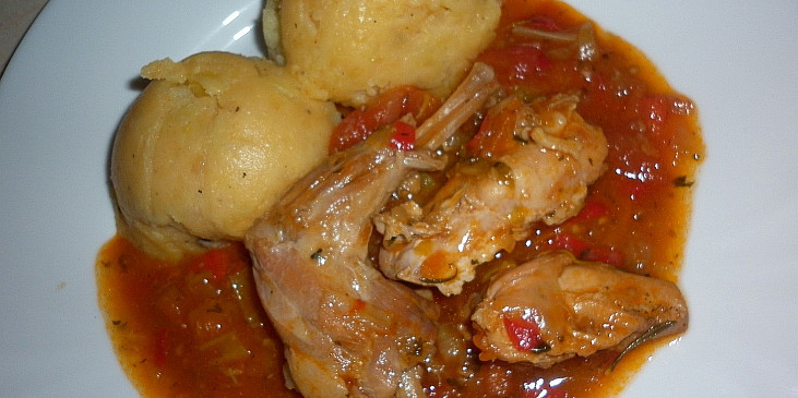 Králík s rajčatovou omáčkou  - Conejo en salsa de tomate