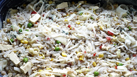 Kroupový nákyp s tofu