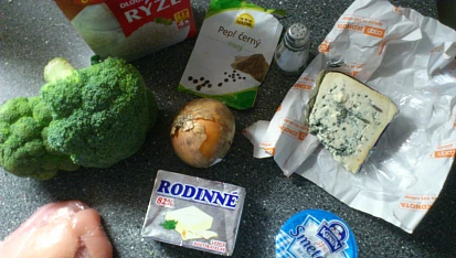 Kuřecí nudličky s omáčkou z brokolice, nivy a smetany, Suroviny.