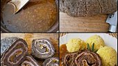 Masová roláda z koníka s bůčkovým závinem (Šťávu upravíme,maso zbavíme nití a nakrájíme na porce)