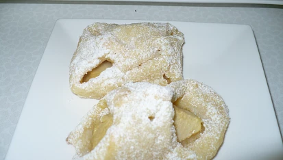 Tvarohové šátečky plněné jablíčky, šáteky