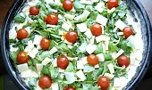 Česneková pizza se špenátem