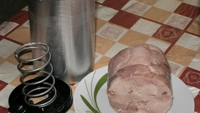 Domácí šunka z vepřového plecka, šunkovar + šunka
