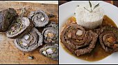 Hovězí roláda s cuketou a šalvějí (Roládu zbavíme nití,nakrájíme na plátky a podáváme například s rýží)