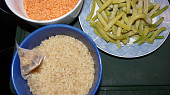 Rýže s červenou čočkou a fazolkami