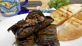 Vinné listy na grilu