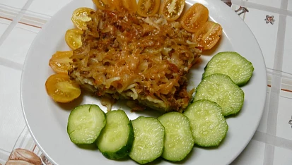 Zapečené těstoviny s masem a cuketou