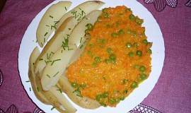 Dušená mrkev s bramborem a masem