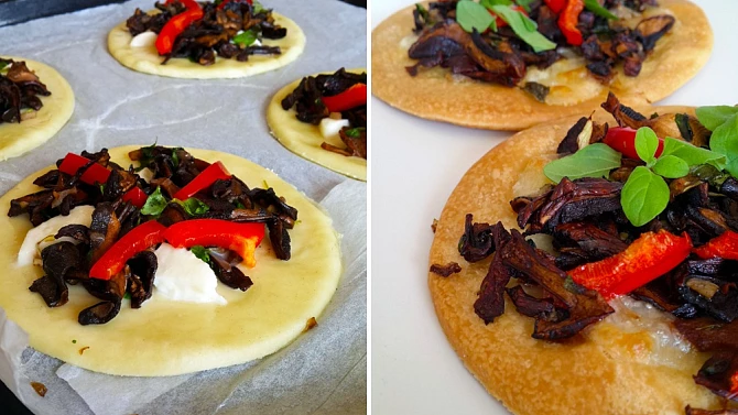 Houbové mini-pizzy
