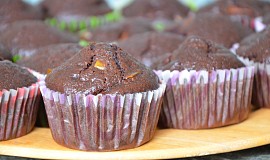 Kakaové muffiny s hruškami