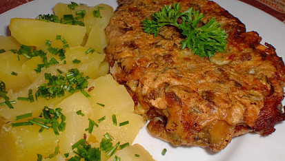 Kotleta v houbovém těstíčku