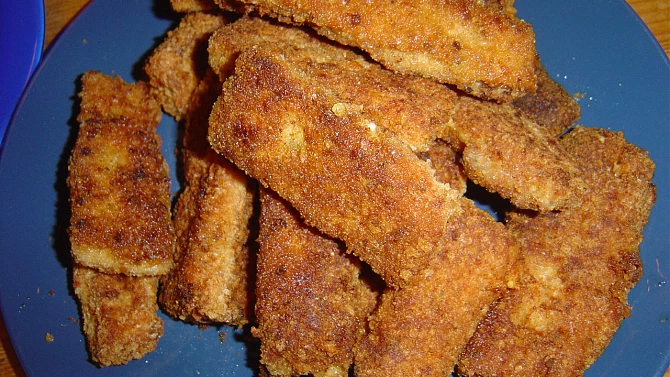 Kuřecí prsty se zeleninou a sýrem, Usmažené kuřecí prsty