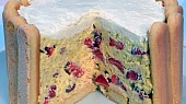 Nepečené dorty:  Malakoff, originální recept na dezert z 19. století, Dort Malakoff - řez