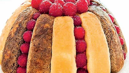 Nepečené dorty:  Malakoff, originální recept na dezert z 19. století, Další z variant, tentokrát s malinami
