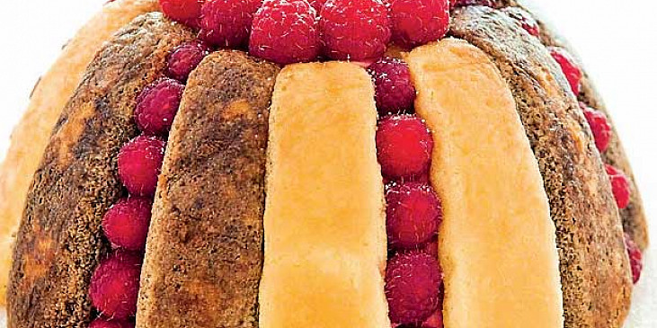 Nepečené dorty:  Malakoff, originální recept na dezert z 19. století (Další z variant, tentokrát s malinami)