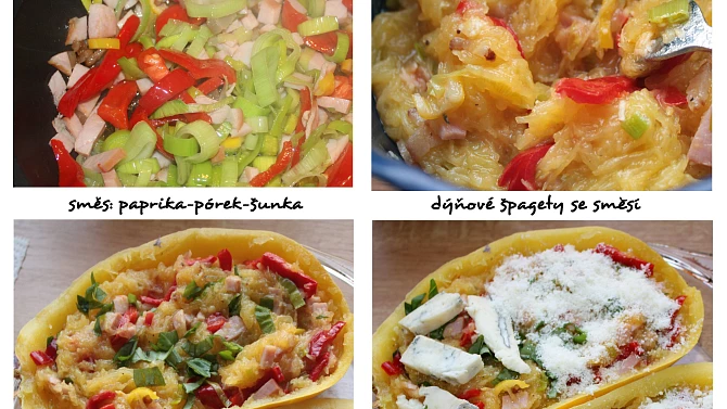 Zapečená špagetová dýně ala carbonara