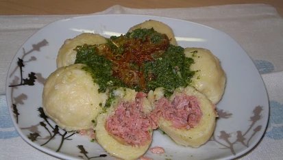 Bramborové koule s uzeným masem, Bramborové koule s uzeným masem