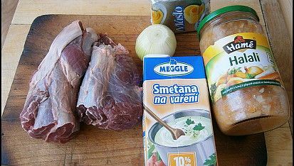Hovězí na smetaně, Část použitých surovin