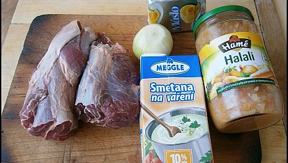 Hovězí na smetaně, Část použitých surovin