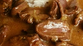 Kachní srdce na cibulce a kmínu, Kachní srdce na cibulce a kmínu