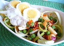 Pórkový salát s vajíčkem