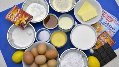 Pruhovaný dort s vaječňákem, ingredience pro pruhovaný dort