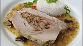 Vepřová plec plněná, v papiňáku dušená, Vepřová plec plněná,v papiňáku dušená