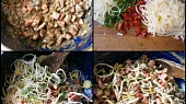 Vepřová plec plněná, v papiňáku dušená, Na cibulce a klobásce podusíme hříbky,z vychladlé směsi odložíme 3PL stranou a do zbytku zamícháme zbývající suroviny na náplň