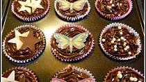 Anglické dortíky cupcakes, čokoládové