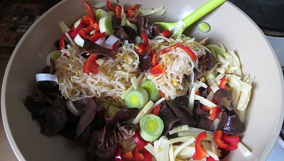 CHOP SUEY (čína z wok pánve) se soba nudlemi