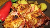 Gratinované žampiony plněné nivou s křupavou strouhankou a vůní slaniny