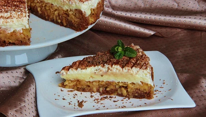Jablkový koláč s pudinkem