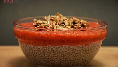 Jahodový pudink z chia semínek