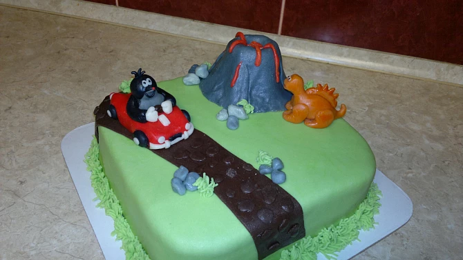 Krteček s dinosaurem